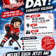 Plakat: Kids Day am 10.10.2026 von 13:45 bis 14:45 Uhr in der Eishalle Duisburg, für Kinder von 3 bis 8 Jahren.